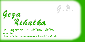 geza mihalka business card